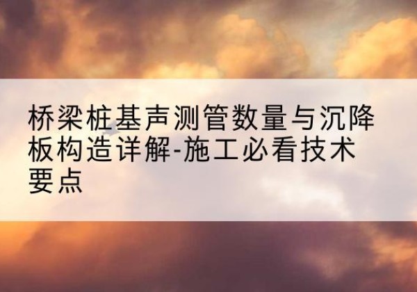 资阳桩基需要预埋几根声测管？-桥梁桩基声测管数量与沉降板构造详解-施工必看技术要点